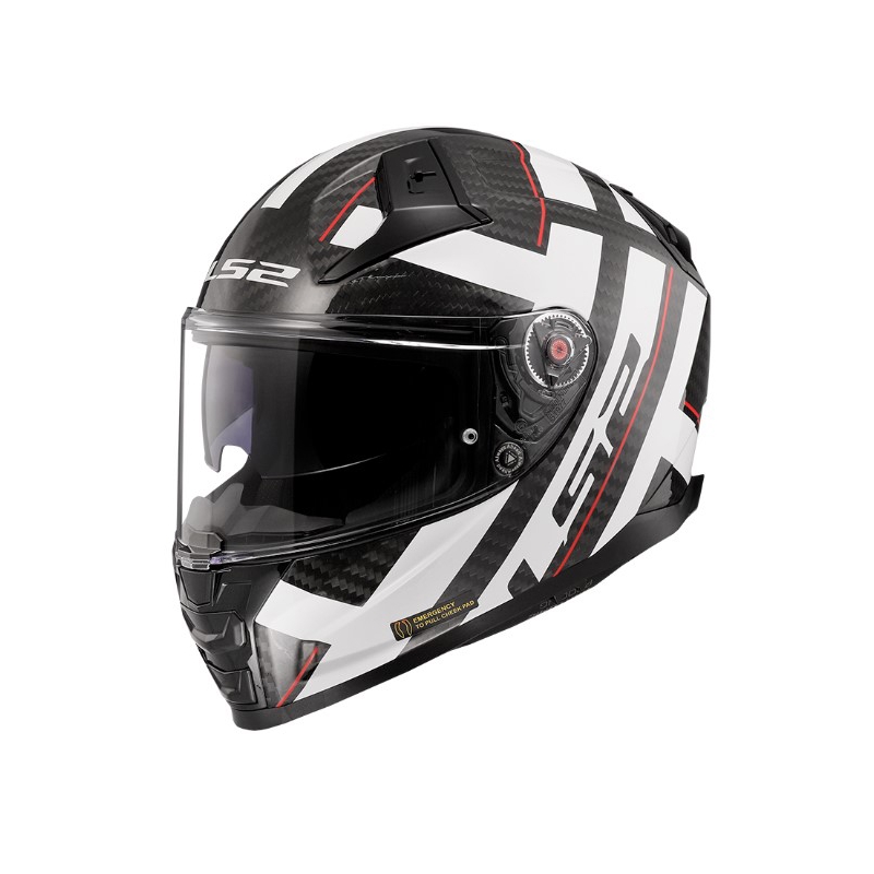 LS2 FF811 Vector II C Starker schwarzer und weißer Integral-Motorradhelm