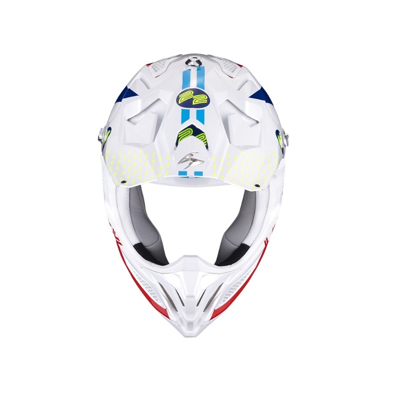Motocross Helm Scorpion VX-22 Air Ares weiß-blau-rot