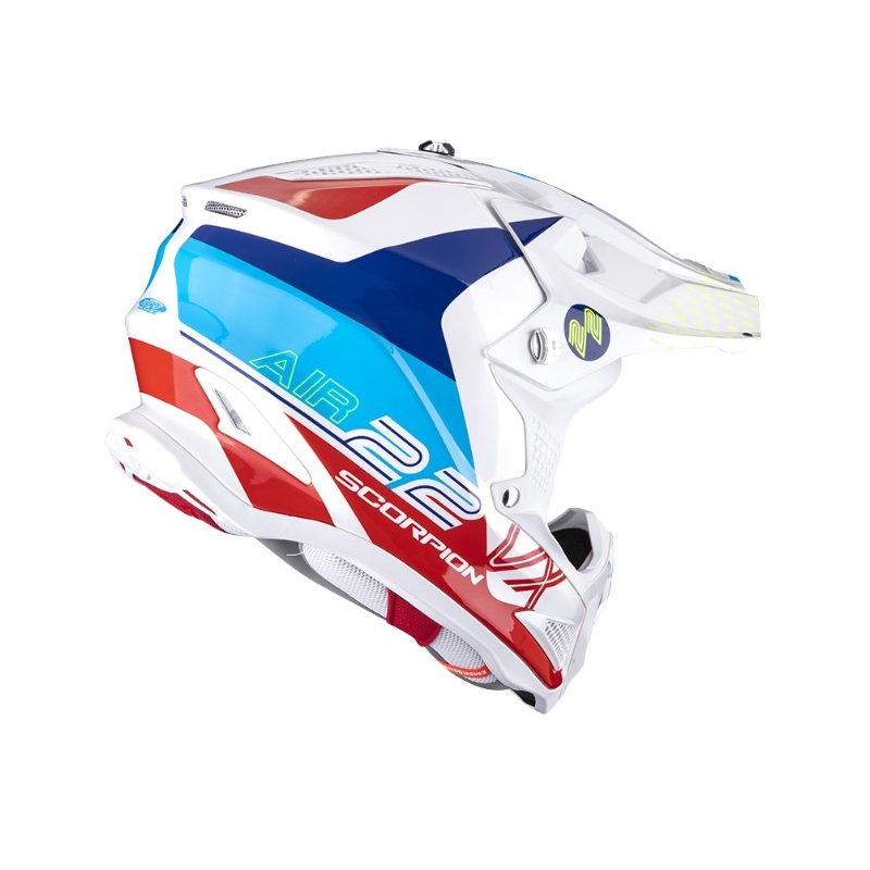 Motocross Helm Scorpion VX-22 Air Ares weiß-blau-rot