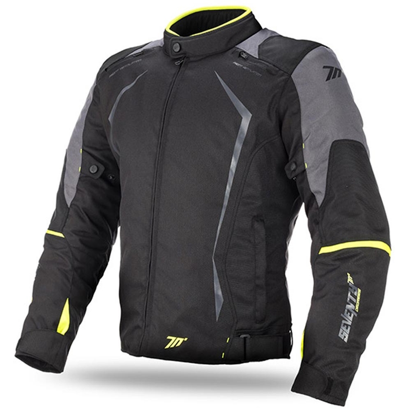 Motorradjacke SEVENTY DEGREES SD-JR47 schwarz-grau-fluo gelb
