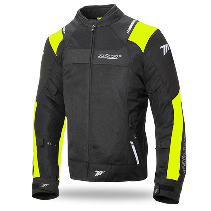 Motorradjacke SEVENTY DEGREES SD-JR52 schwarz-fluorgelb Ausverkauf