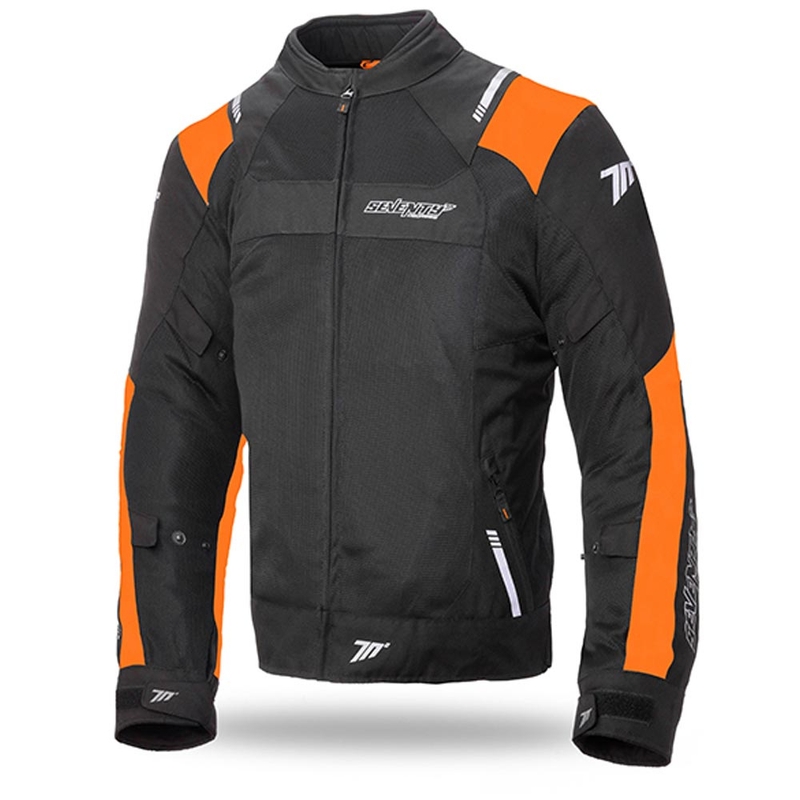 Motorradjacke SEVENTY DEGREES SD-JR52 schwarz-orange Ausverkauf