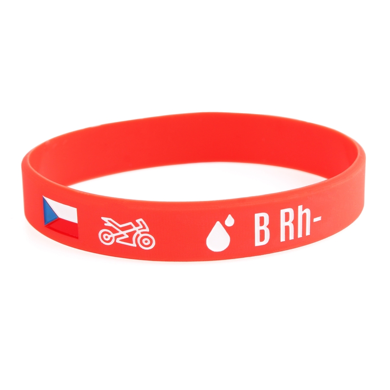 Silikon-Motoarmband mit Blutgruppe B RH-