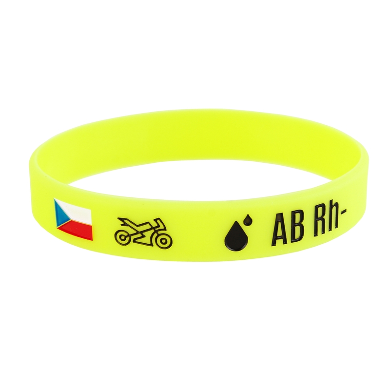 Silikon-Motoarmband mit Blutgruppe AB RH-