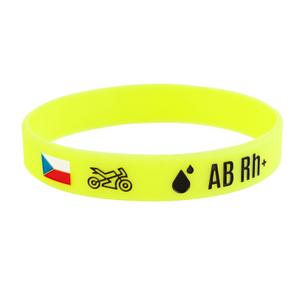 Silikon-Motoarmband mit Blutgruppe AB RH+