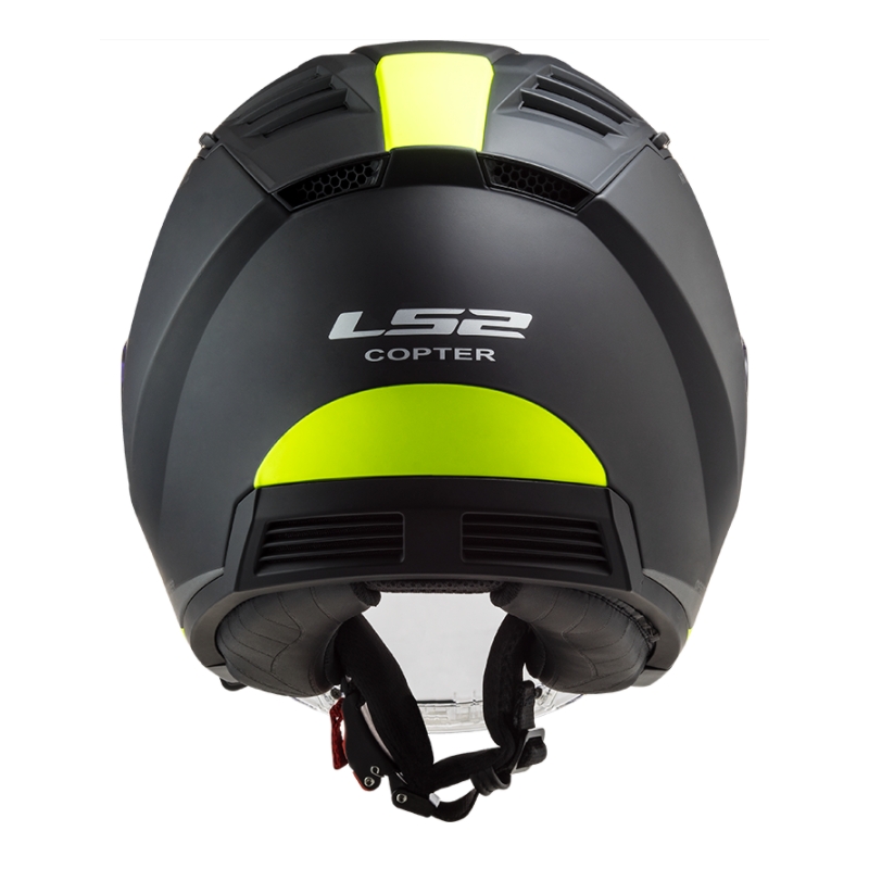 Offener Motorradhelm LS2 OF600 Copter II Urbane 06 schwarz-fluo gelb