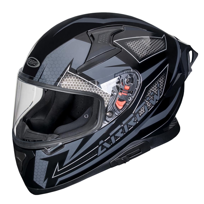Ozone Arrow Schwarz-Grau Integral Motorradhelm