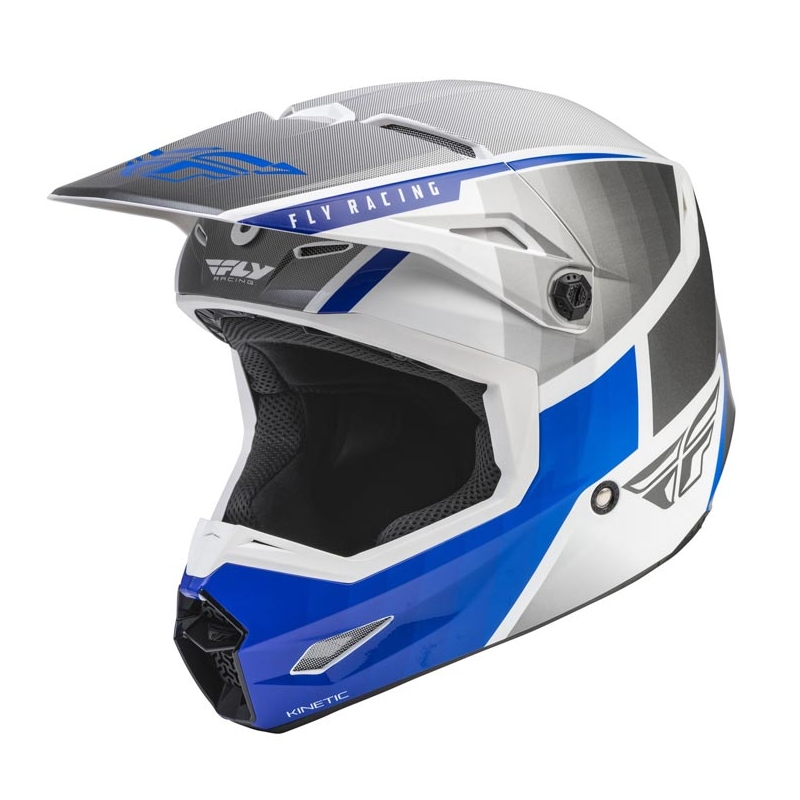 Motocross Helm FLY Racing Kinetic Drift blau-grau-weiß