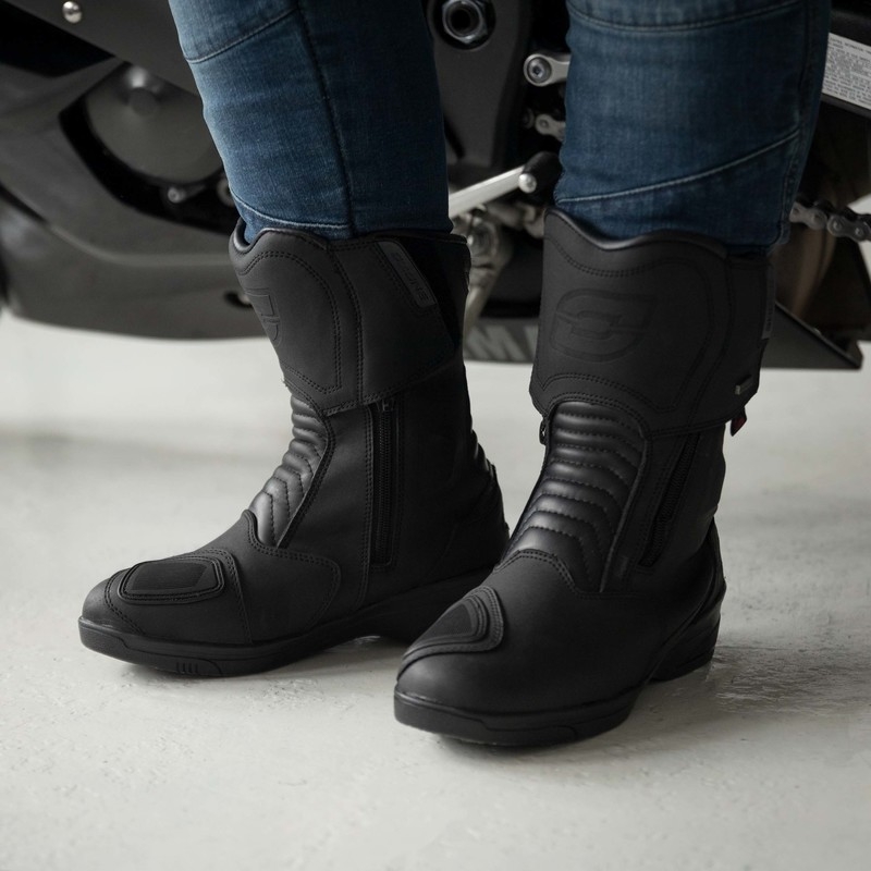 Ozone Rapid Black Matte Motorradstiefel für Frauen