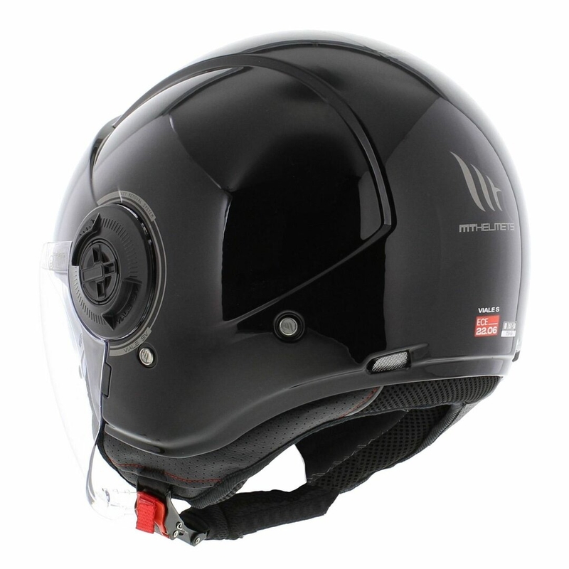 Offener Motorradhelm MT Viale SV S, glänzend schwarz