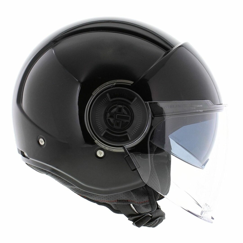 Offener Motorradhelm MT Viale SV S, glänzend schwarz