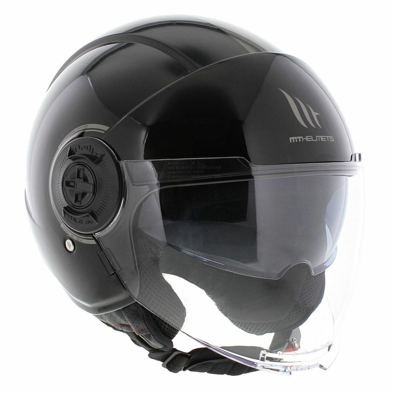 Offener Motorradhelm MT Viale SV S, glänzend schwarz