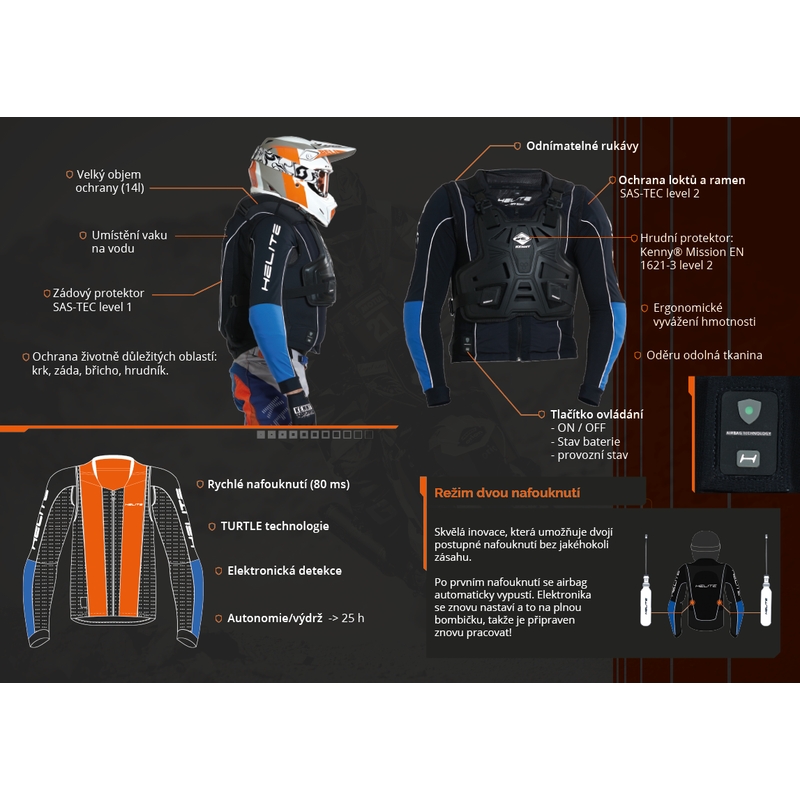 Motorrad-Airbag HELITE Airbag Off Road Dakar