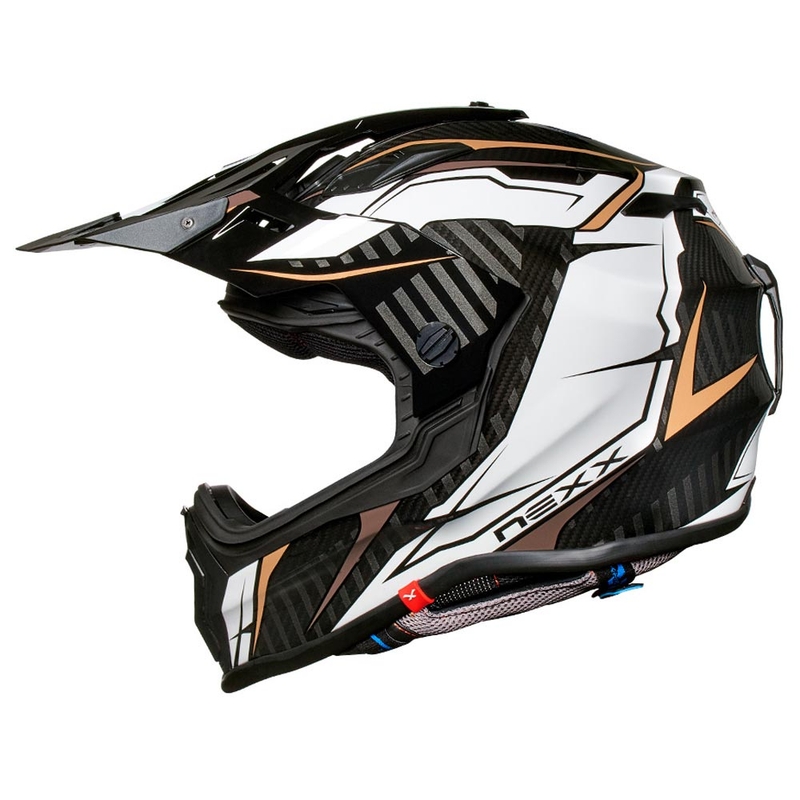 Endurohelm NEXX X.WRL Atika schwarz-weiß-gold Ausverkauf