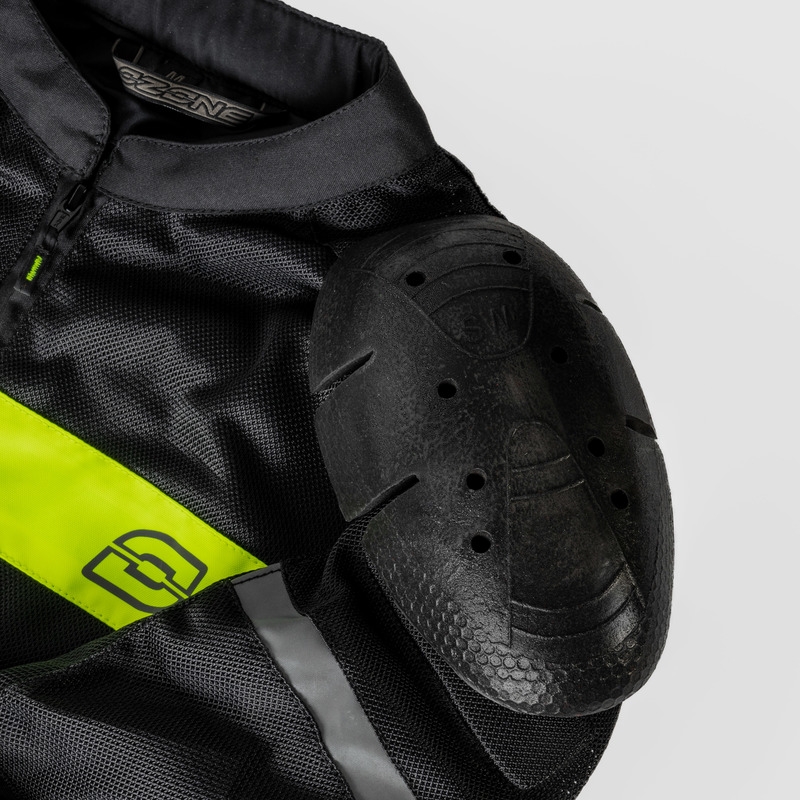 Ozone Dart schwarz-fluorgelbe Motorradjacke