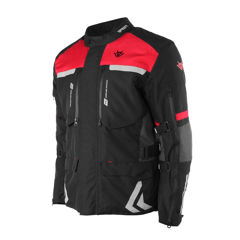 Motorradjacke RSA COOL schwarz-grau-rot Verkauf Ausverkauf