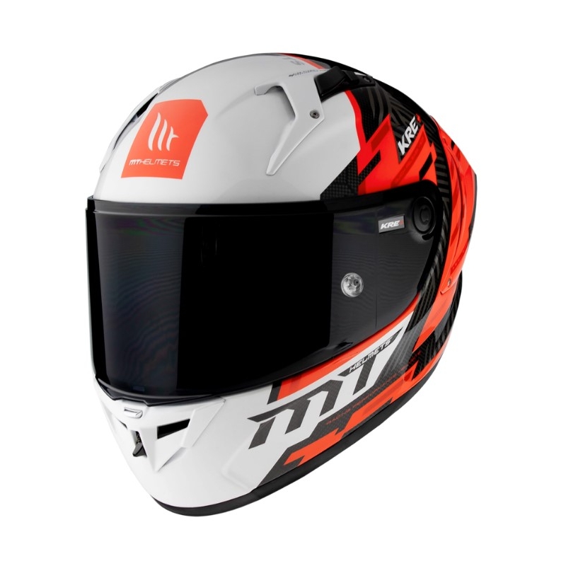 MT FF103PLUSC KRE+ Carbon Brush A5 schwarz-weiß-roter Integral-Motorradhelm