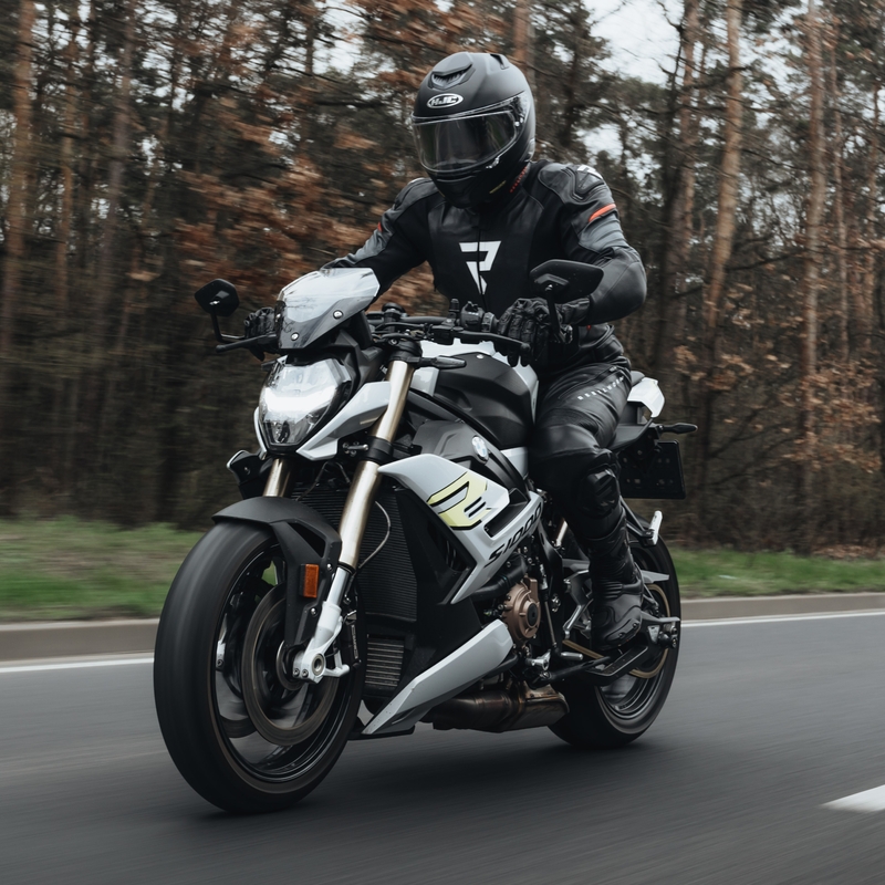 Rebelhorn Veloce Schwarz-Fluo Rote Motorrad Lederjacke