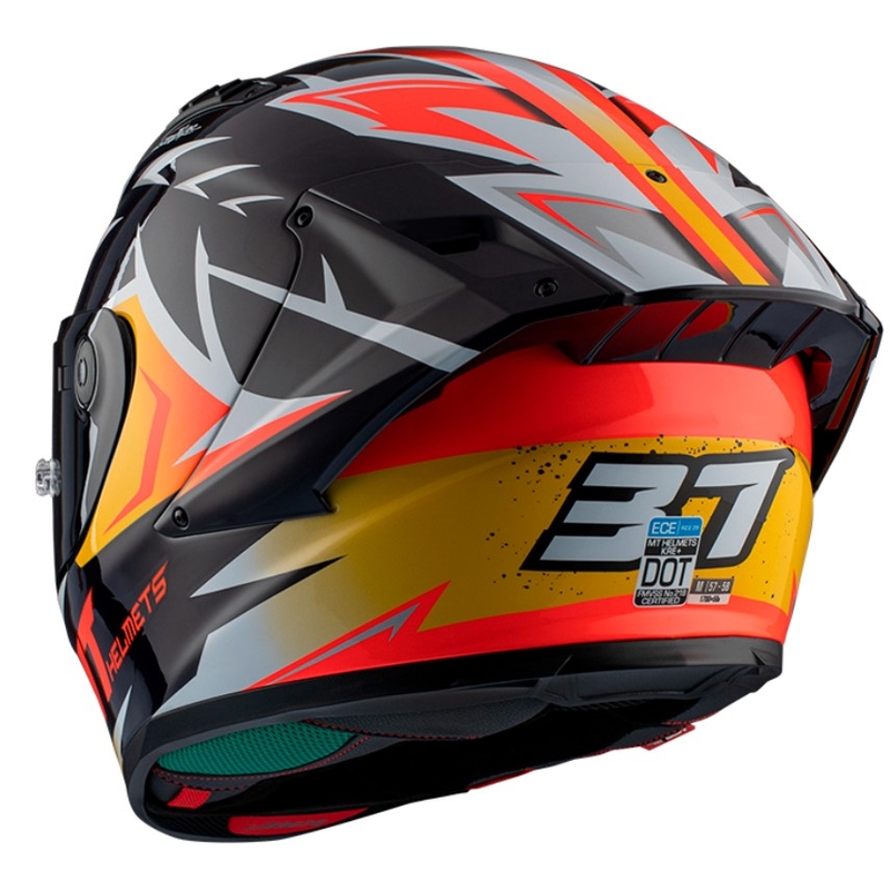 MT FF103PLUSC KRE+ Carbon Acosta A37 schwarz-weiß-orange glänzend Integral-Motorradhelm