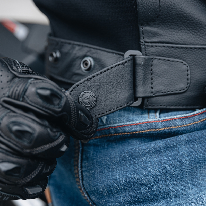 Rebelhorn Vandal Schwarz-Fluo Gelb Leder Motorradjacke Ausverkauf