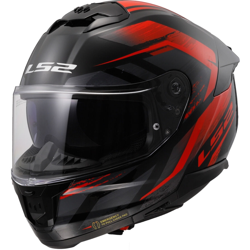 Integralhelm LS2 FF808 Stream II Fury schwarz-rot
