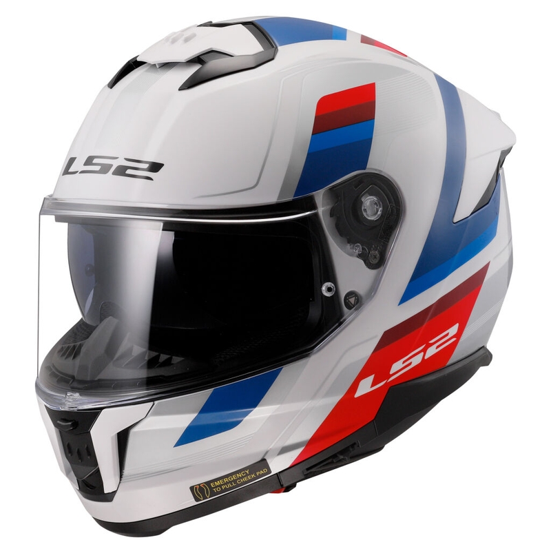 Integralhelm Motorrad LS2 FF808 Stream II Vintage weiß-blau-rot