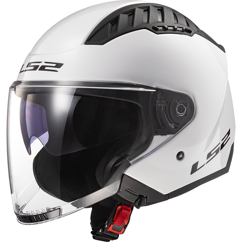 Offener Motorradhelm LS2 OF600 Copter II glänzend weiß