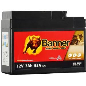 Gel-Batterie Banner Bike Bull Gel 12V, YTR4A-BS, 3AH, 55A