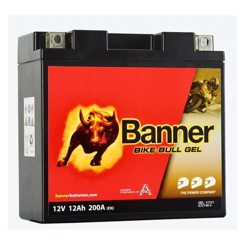 Gel-Batterie Banner Bike Bull Gel 12V, YTZ14S, YTZ14S-BS, 11AH, 190A