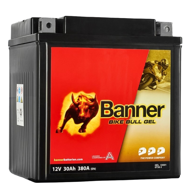 Gel-Batterie Banner Bike Bull Gel 12V, YIX30L-BS, 30AH, 380A