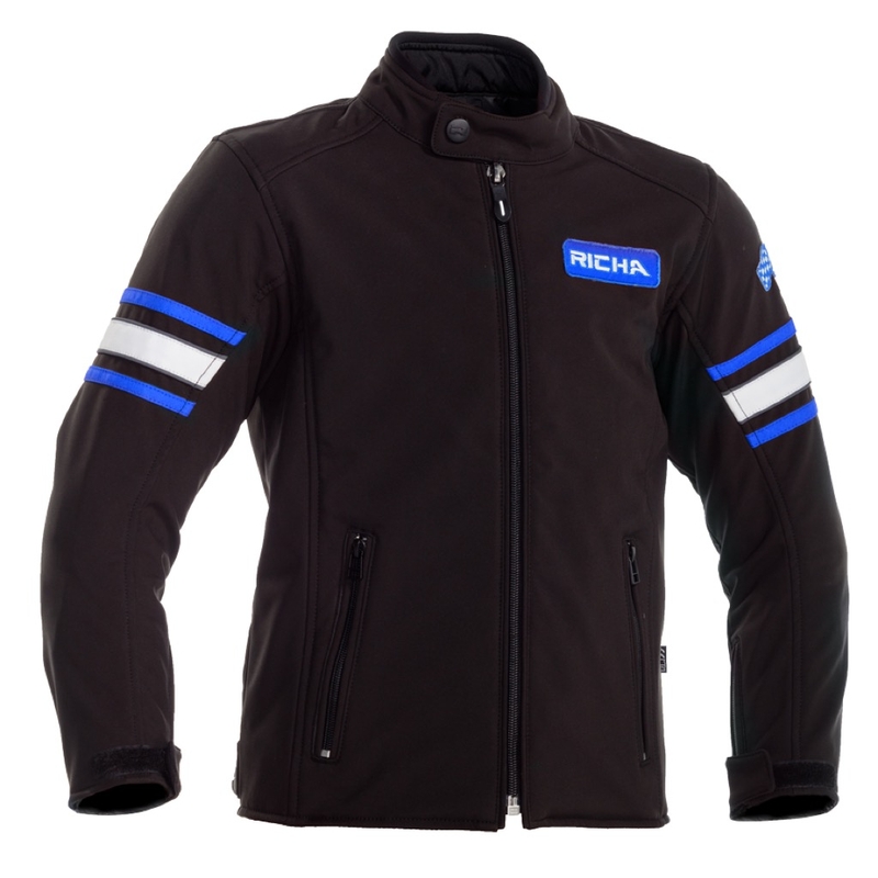 Kinder-Motorradjacke RICHA Toulon 2 Softshell Schwarz und Blau Ausverkauf