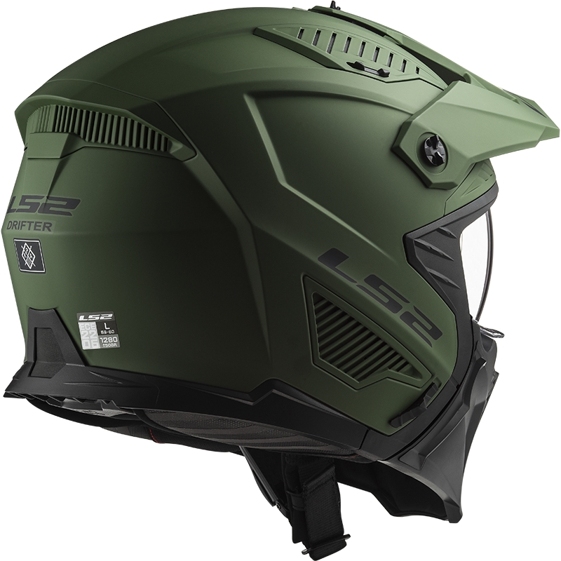 Motorradhelm LS2 OF606 Drifter Solid grün matt