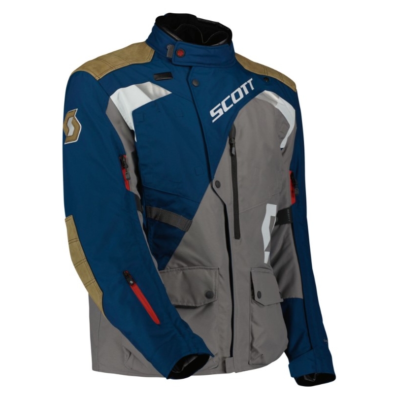 Motorradjacke SCOTT Dualraid Dryo grau-blau verlängert