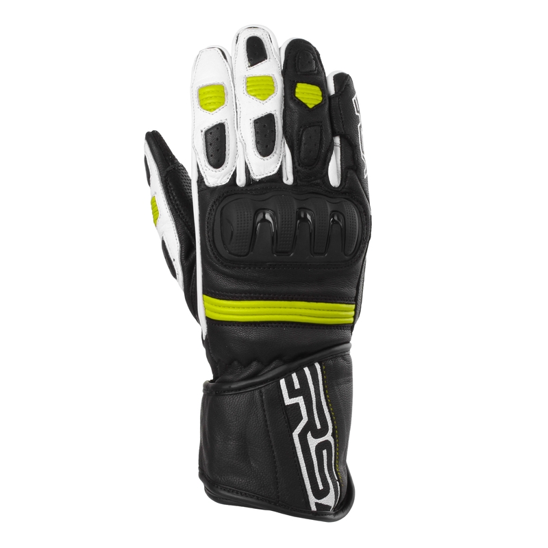 Motorradhandschuhe RSA Gappa 2 schwarz-weiß-fluo gelb