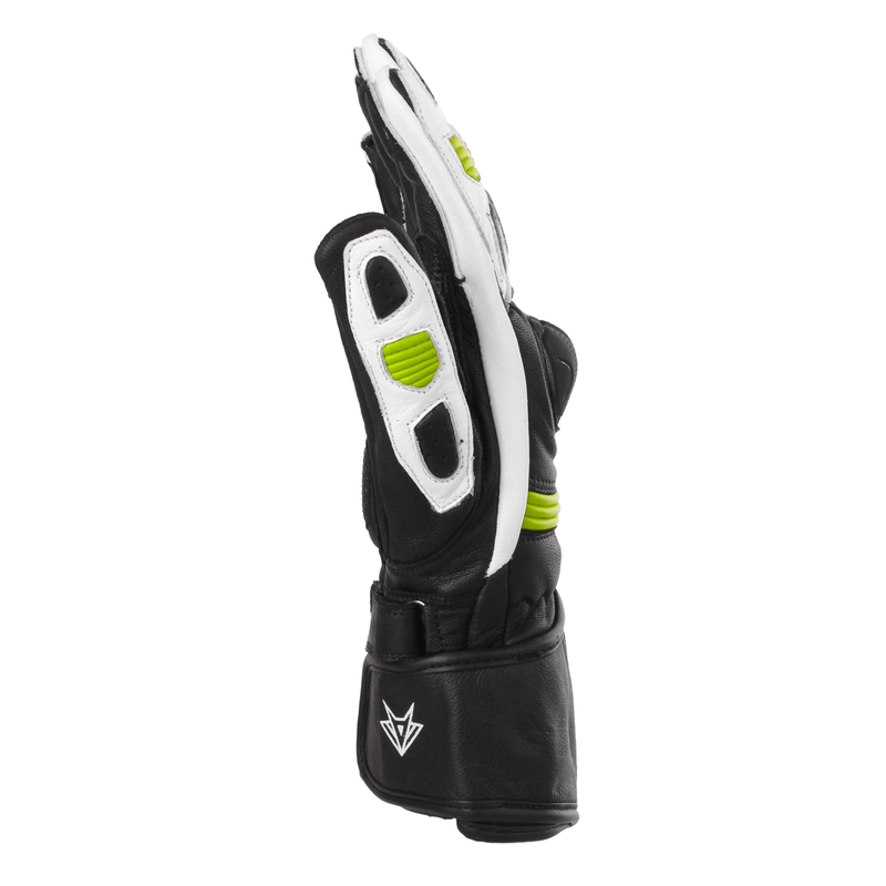 Motorradhandschuhe RSA Gappa 2 schwarz-weiß-fluo gelb