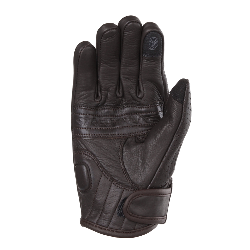 Motorradhandschuhe Street Racer Striker 2 braun perforiert