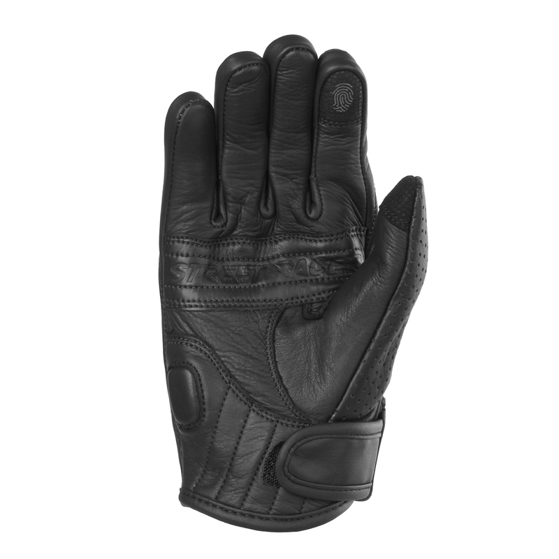 Perforierte Damen-Motorradhandschuhe Street Racer Striker 2 Schwarz