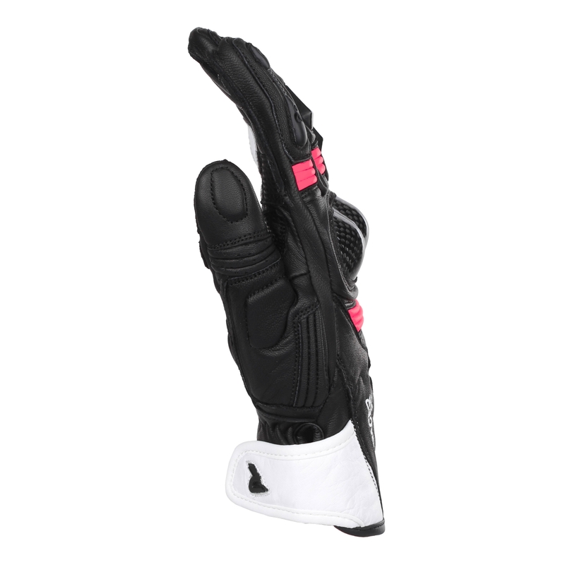 Damen-Motorradhandschuhe Street Racer STR schwarz-weiß-pink