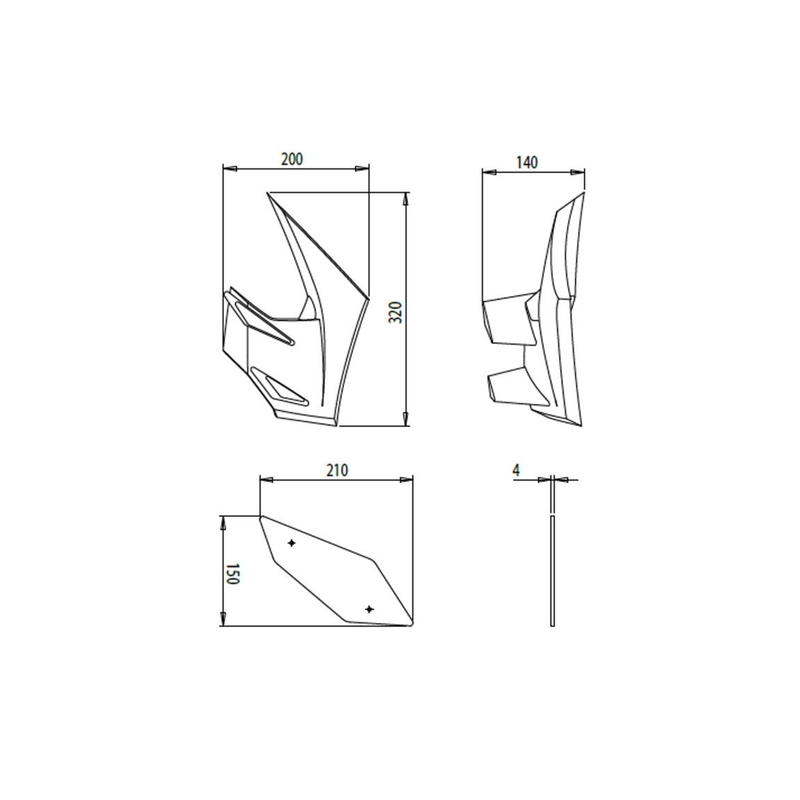 Seiten Spoiler PUIG DOWNFORCE schwarz
