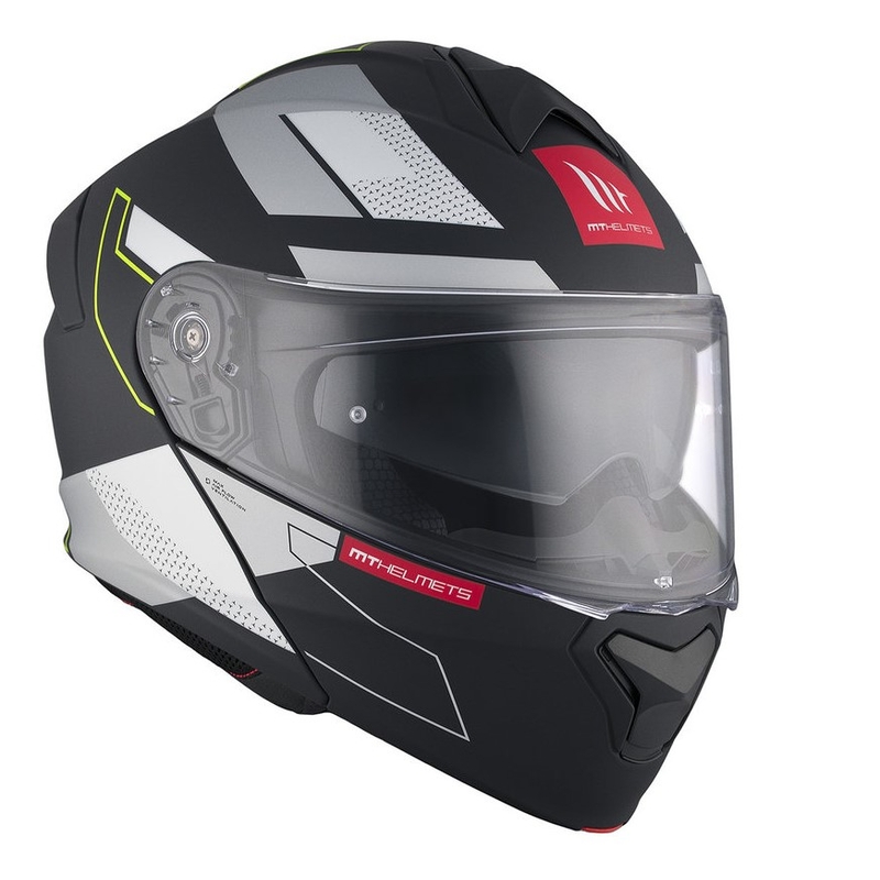 Klappbarer Motorradhelm MT Genesis SV Talo B2 schwarz-grau-fluogelb matt Ausverkauf