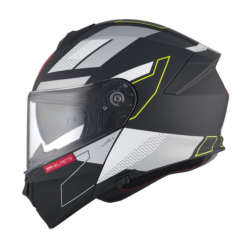 Klappbarer Motorradhelm MT Genesis SV Talo B2 schwarz-grau-fluogelb matt Ausverkauf
