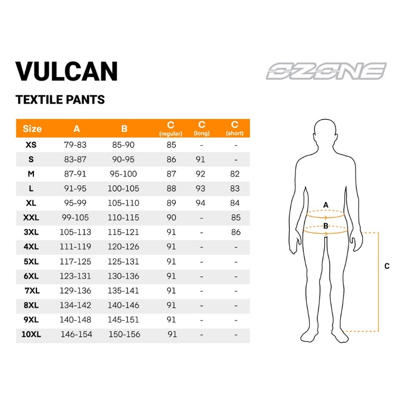 Ozone Vulcan Erweiterte Motorradhosen Schwarz