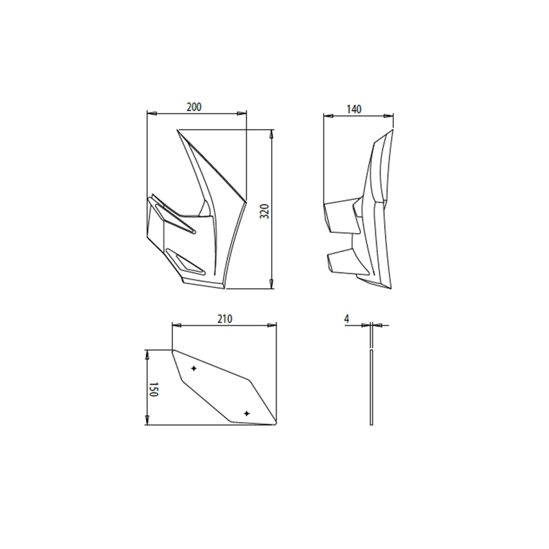 Seiten Spoiler PUIG DOWNFORCE schwarz