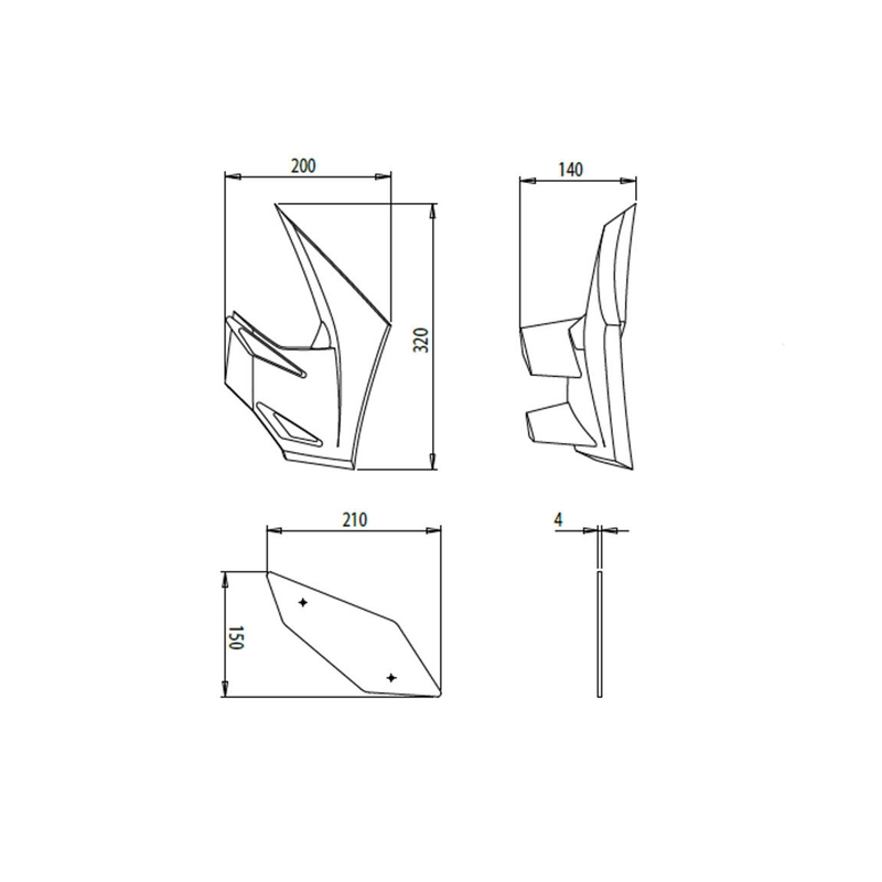 Seiten Spoiler PUIG DOWNFORCE schwarz für KAWASAKI Z 650 2020-2024