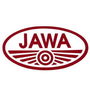 Aufkleber JAWA mit rotem Rand