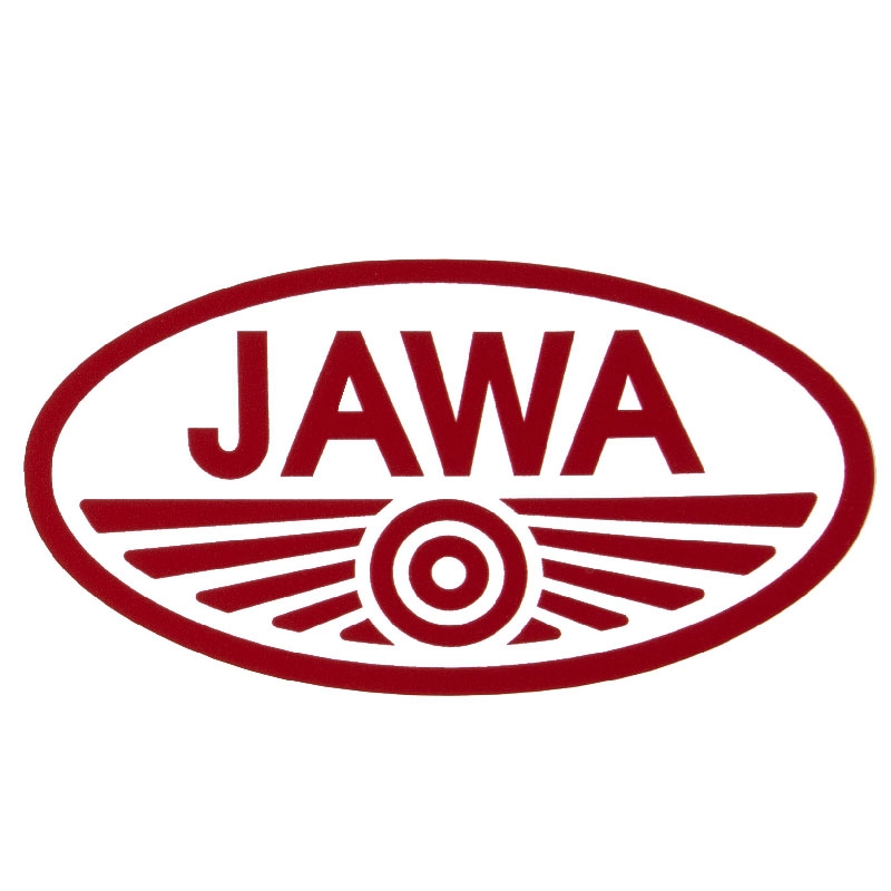 Aufkleber JAWA mit rotem Rand