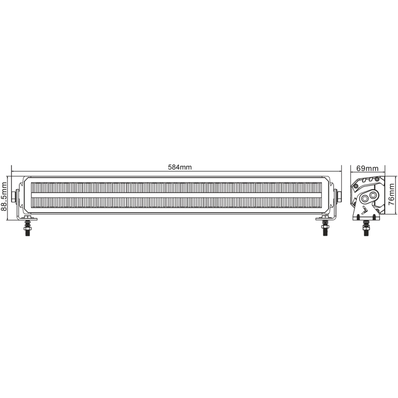 HAIFISCH LED LICHTBALKEN EU HOMOLOGIERT OSRAM 22", 108W