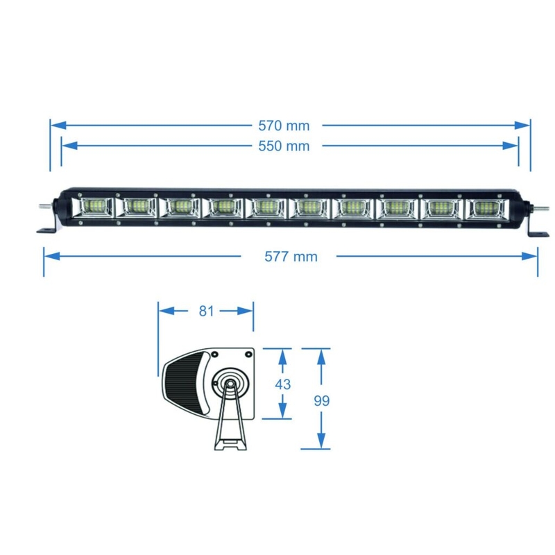 LED-Lichtrampe SHARK LED-Lichtleiste , ETI LED, 21,5",100W