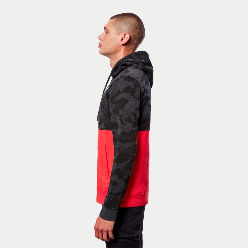 Alpinestars Camo Block Hoodie grau camo-rot fluo