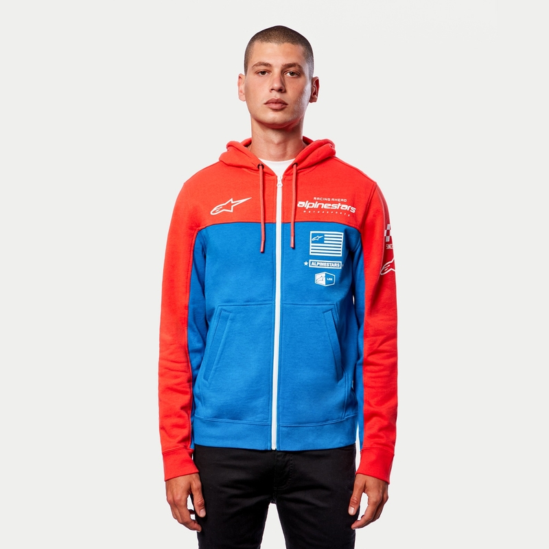 Alpinestars H Block Hoodie fluo rot-hellblau